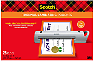 Scotch® Thermal Laminating Pouches, 25 Laminating Sheets, Menu Size, 11-1/2” x 17-1/2”, 3 mil, Clear