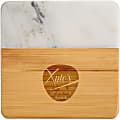 Marble And Bamboo 4-Piece Coaster Set