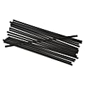 Boardwalk® Single-Tube Stir Straws, 5 1/4", Black, 1,000 Straws Per Pack, Carton Of 10 Packs