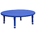 Flash Furniture Round Adjustable Activity Table, 23-3/4" x 45", Blue