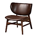 Baxton Studio Marcos Living Room Accent Chair, Dark Brown/Walnut