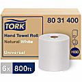 TORK Universal Hand Towel Roll - 1 Ply - 8" x 800 ft - 7.80" Roll Diameter - Natural, White - Paper - Embossed - For Hand - 6/Pack 1 thumbnail image