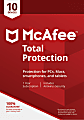 McAfee® Total Protection AntiVirus Software, For PC, Apple® Mac®, iOS, or Android, 10 Devices, 1-year subscription, eCard