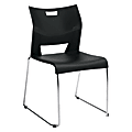 Global® Duet™ Stacking Chair, 32 1/4"H x 25 1/2"W x 23"D, Asphalt Night/Chrome