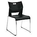 Global® Duet™ Stacking Chair, 32 1/4"H x 25 1/2"W x 23"D, Asphalt Night/Chrome 1 thumbnail image