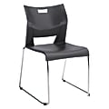 Global® Duet™ Stacking Chair, 33 1/4"H x 20 1/2"W x 23"D, Platinum/Chrome