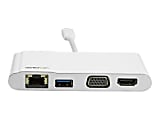 StarTech.com USB-C Multiport Adapter 4K HDMI VGA GbE USB 3 - White & Silver - for Notebook - USB Type C - 1 x USB Ports - 1 x USB 3.0 - Network (RJ-45) - HDMI - VGA - Wireless LAN - Thunderbolt - Wired 1 thumbnail image