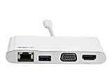 StarTech.com USB-C Multiport Adapter 4K HDMI VGA GbE USB 3 - White & Silver - for Notebook - USB Type C - 1 x USB Ports - 1 x USB 3.0 - Network (RJ-45) - HDMI - VGA - Wireless LAN - Thunderbolt - Wired