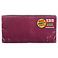 Amscan 2-Ply Paper Beverage Napkins, 5" x 5", Berry, 125 Napkins Per Party Pack, Set Of 3 Packs