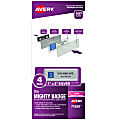 Avery® The Mighty Badge Magnetic Badges For Laser Printers, 1" x 3", Silver, Pack Of 4 1 thumbnail image