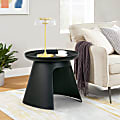 Glamour Home Balius Plastic Round End Table, 18-1/4"H x 19-1/2"W x 19-1/2"D, Black