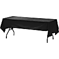 Genuine Joe Plastic Table Covers - 108" Length x 54" Width - Plastic - Black - 6 Pack - 4 / Carton 1 thumbnail image