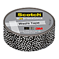 Scotch® Expressions Washi Tape, 0.59" x 22.9', Black/Silver Foil Dots