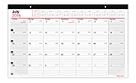 Office Depot® Brand Monthly Academic Desk Calendar, 17 3/4" x 10 7/8", 30% Recycled, July 2018 to June 2019