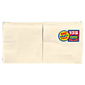 Amscan 2-Ply Paper Lunch Napkins, 6-1/2" x 6-1/2", Vanilla Crème, 125 Per Big Party Pack, Set Of 3 Packs