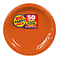 Amscan Plastic Dessert Plates, 7", Orange Peel, 50 Plates Per Big Party Pack, Set Of 2 Packs