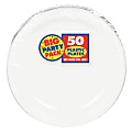 Amscan Plastic Dessert Plates, 7", Frosty White, 50 Plates Per Big Party Pack, Set Of 2 Packs