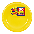 Amscan Plastic Dessert Plates, 7", Sunshine Yellow, 50 Plates Per Big Party Pack, Set Of 2 Packs