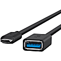 Belkin USB-C to USB-A Adapter - USB 3.0 Charger - 5 Gbps - Black - 6" USB Data Transfer Cable for Flash Drive, Keyboard, Mouse - First End: 1 x USB 3.0 Type A - Male - Second End: 1 x USB 3.0 Type C - Male - 5 Gbit/s - Black - 1 Each