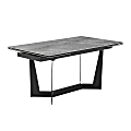 Eurostyle Mateo Steel Rectangular Extension Table, 30"H x 95"W x 35-1/2"D, Matte Black/Marble 1 thumbnail image