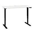 Bush Business Furniture Move 80 Series Electric 60"W x 30"D Height Adjustable Standing Desk, White/Black Base, Standard Delivery