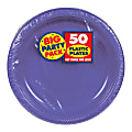 Amscan Plastic Dessert Plates, 7", Purple, 50 Plates Per Big Party Pack, Set Of 2 Packs