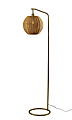 Adesso Maeve Floor Lamp, Antique Brass/Brown Rattan Shade 1 thumbnail image