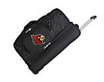 Denco Sports Luggage Rolling Drop-Bottom Duffel Bag, Louisville Cardinals, 15"H x 27"W x 14 1/2"D, Black