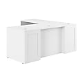 Bush Business Furniture Hampton Heights 72"W Executive L-Shaped Desk, White, Standard Delivery