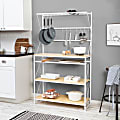 Honey Can Do White/Oak Kitchen Baker’s Rack, 65”H x 15”W x 38”D, White/Oak 1 thumbnail image