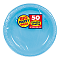 Amscan Plastic Dessert Plates, 7", Caribbean Blue, 50 Plates Per Big Party Pack, Set Of 2 Packs