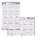 2026 Blueline Colorful Laminated, Reversible And Erasable Yearly Wall Planner, 24" x 36", 30% Recycled, Passion, January To December, C171920 1 thumbnail image