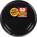 Amscan Plastic Plates, 10-1/4", Jet Black, 50 Plates Per Big Party Pack, Set Of 2 Packs