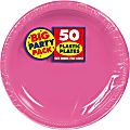 Amscan Plastic Plates, 10-1/4", Bright Pink, 50 Plates Per Big Party Pack, Set Of 2 Packs