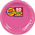 Amscan Plastic Plates, 10-1/4", Bright Pink, 50 Plates Per Big Party Pack, Set Of 2 Packs 1 thumbnail image