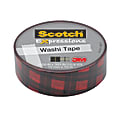 Scotch® Expressions Washi Tape, 5/8" x 393", Red Buffalo Plaid