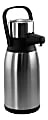 MegaChef 3 L Stainless-Steel Airpot Hot Water Dispenser for Coffee and Tea, 5" Handle, Silver/Black