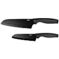 Oster Slice Craft 2-Piece Stainless Steel Santoku Knife Set, Black 1 thumbnail image