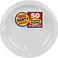 Amscan Plastic Plates, 10-1/4", Silver, 50 Plates Per Big Party Pack, Set Of 2 Packs