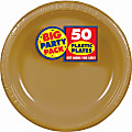 Amscan Plastic Plates, 10-1/4", Gold, 50 Plates Per Big Party Pack, Set Of 2 Packs 1 thumbnail image