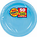 Amscan Plastic Plates, 10-1/4", Caribbean Blue, 50 Plates Per Big Party Pack, Set Of 2 Packs