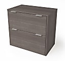 Bestar i3 Plus 30-1/8"W x 18-1/4"D Lateral 2-Drawer File Cabinet, Bark Gray