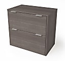 Bestar i3 Plus 30-1/8"W x 18-1/4"D Lateral 2-Drawer File Cabinet, Bark Gray 1 thumbnail image