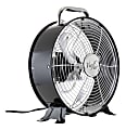 Vie Air 12" 2-Speed High-Velocity Retro Drum Fan, 14"H x 12"W x 5-3/4"D, Black 1 thumbnail image