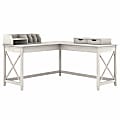 Bush Business Furniture Key West 60"W L-Shaped Corner Desk With Desktop Organizers, Linen White Oak, Standard Delivery 1 thumbnail image