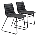 Zuo Modern Jack Dining Chairs, Vintage Black, Set Of 2 Chairs