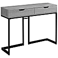 Monarch Specialties Accent Table With Drawers, Rectangular, Gray/Black