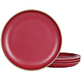 Gibson Home Rockabye 4-Piece Melamine Dinner Plate Set, 10-3/4”, Dark Pink 1 thumbnail image