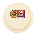 Amscan Big Party Pack 7" Round Paper Plates, Vanilla Crème, 50 Plates Per Pack, Set Of 2 Packs