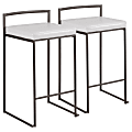 LumiSource Fuji Stacker Counter Stools, White Seat/Antique Frame, Set of 2 Stools, B26FUJIANW2 1 thumbnail image